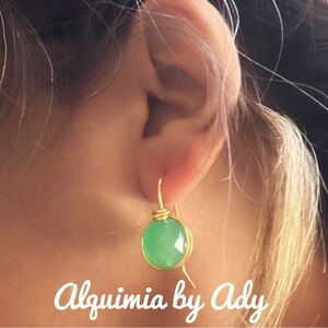 Aventurine pastel green chunky elegant earrings/gifts for mom